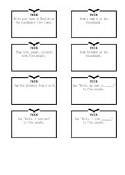 English Worksheet: Tricks and Treats Cards