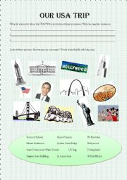 English Worksheet: Our US trip