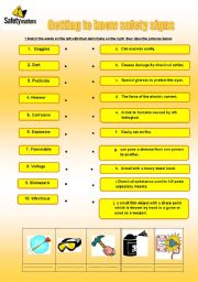 English Worksheet: Safety signs (part1)