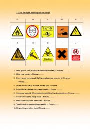 English Worksheet: Safety signs(part2)