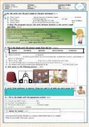 Test 1 simple past, past continuous, articles, used to and vocabulary