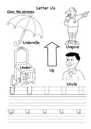 English Worksheet: Letter Uu