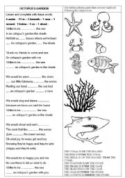 English Worksheet: octopussys garden