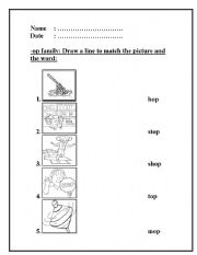 English worksheet: -op word family