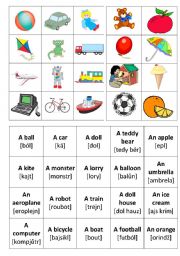 English Worksheet: Toys playing cards
