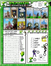 English Worksheet: PLANTS VS ZOMBIES 1