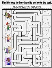 English Worksheet: irregular verbs maze 2