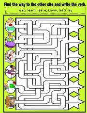 English Worksheet: irregular verbs maze 4