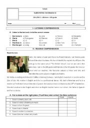 English Worksheet: English test 6th grade