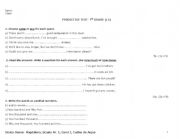 English Worksheet: predictive test, 7th grade