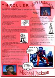 English Worksheet: THRILLER SONG