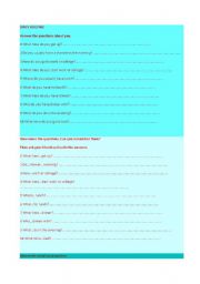 English worksheet: Daily routine