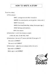 English Worksheet: How to write a simple story