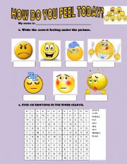 English Worksheet: Feelings and emotions 