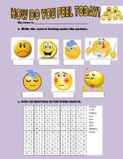 English worksheet: Feelings and emotions 