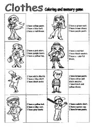 English Worksheet: Clothes