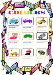 English Worksheet: CAR COLOURS