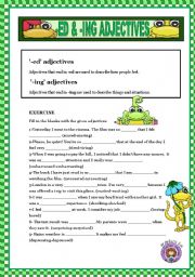 English Worksheet: -ED & -ING ADJECTIVES + KEY