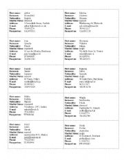 English worksheet: Filling a form