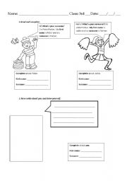 English worksheet: whats your name and surname