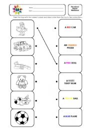 English Worksheet: Toys and colours