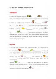 English Worksheet:  The food!