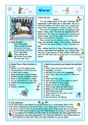 English Worksheet: Winter