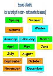 English worksheet: months and seasons