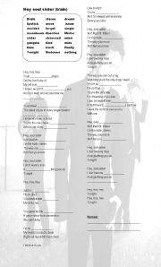 English Worksheet: hey soul sister listening