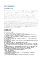 English Worksheet: Facebook