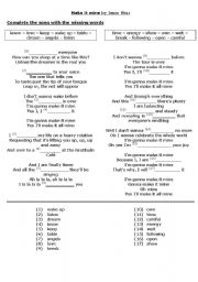 English Worksheet: MAKE IT MINE by Jason Mraz