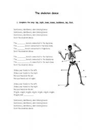 English Worksheet: The skeleton dance