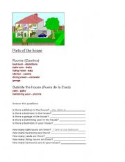 English Worksheet: Parts of the house