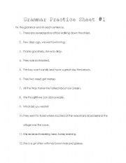 English worksheet: Grammar Practice Sheet