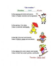 English worksheet: weather worksheet