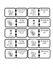 English Worksheet: Set of idioms dominoes 1