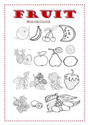 English Worksheet: Fruit 