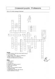 English worksheet: Crossword puzzle Jobs