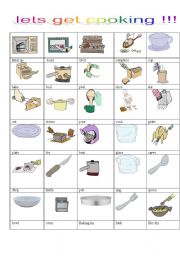 English Worksheet: lets get cooking