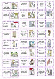 English Worksheet: places in town dominoes