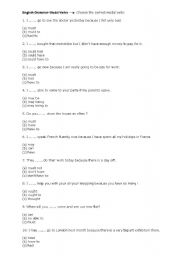 English Worksheet: Grammar exercise on modals