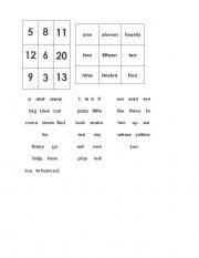 English worksheet: Dolch for Preparatory