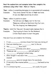 English Worksheet: There, there and theyre worksheet 1