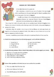 English Worksheet: HANGING OUT WITH FRIENDS