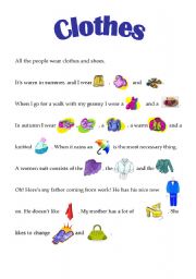 English Worksheet: clothes