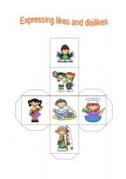 English Worksheet: Expressing likes and dislikes dice