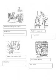 English worksheet: Parts of the school