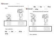 English Worksheet: HE - SHE