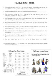 English Worksheet: Halloween quiz