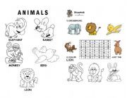 English worksheet: ANIMALS